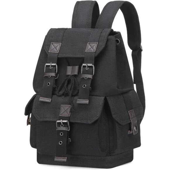 Other - Retro Canvas Backpack for Men Black